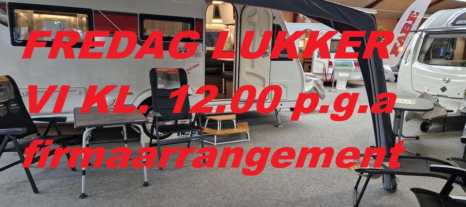Fredag lukker vi kl. 12.00